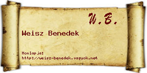 Weisz Benedek névjegykártya